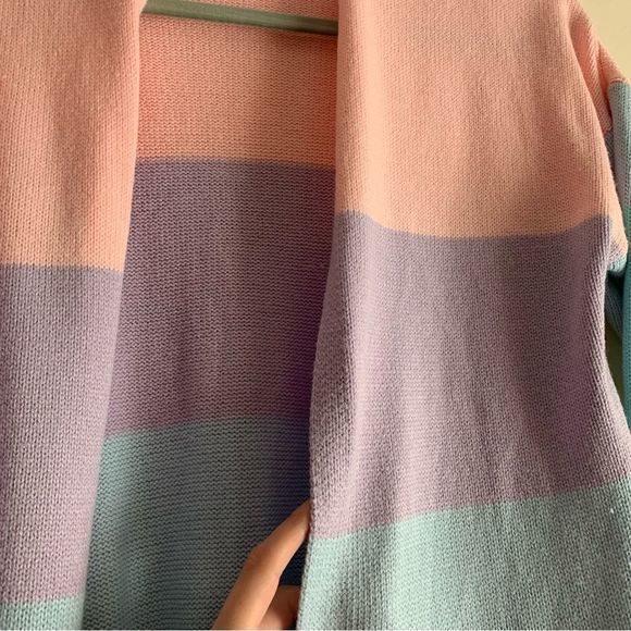 Pastel Stripe Long Open Cardigan - Picture 8 of 8